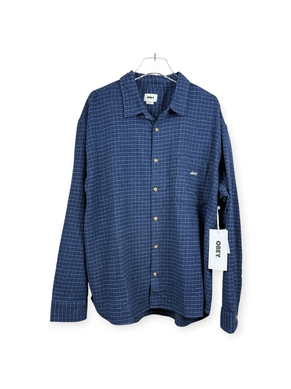 Obey Plaid Flannel Long Sleeve Button Up Shirt Men’s Size XXL NWT